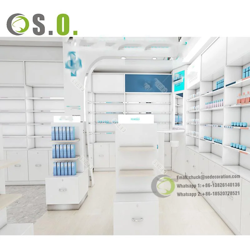 Factory Direct Sale Medical Shop Furniture Pharmacy Shop Fitting Display Racks For Pharmacy