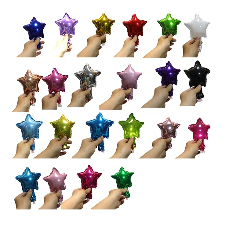 MTF Wholesales 5 Inch Mini Size Stars Shape Party Decoration Kids Toys Mylar Foil Balloons