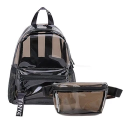 Transparent Women Backpack High Quality PVC Waterproof Bags 2022 Fashion Solid Travel School Backpack for Teenage Girls