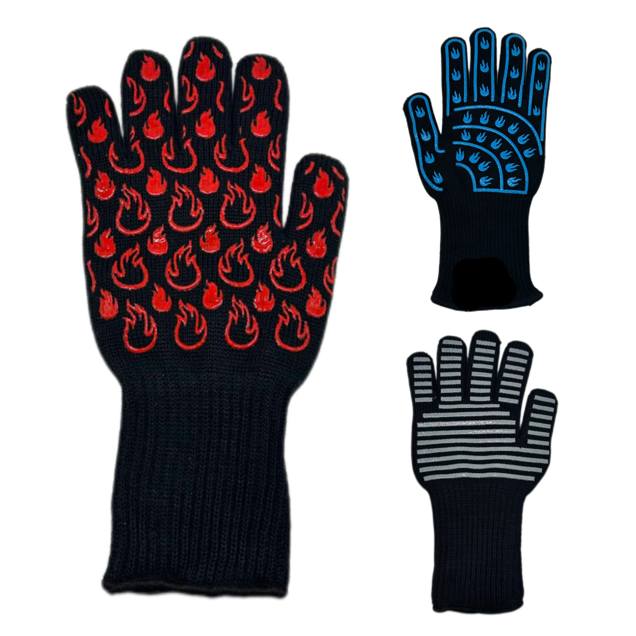 Customized Grill Gloves Heat Resistant Fire Resistant Oven Gloves Hand Protection 1472 F/800 C Heat