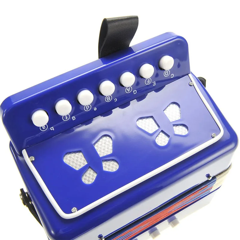 Оптовая продажа, высокое качество, логотип cutsom для раннего развития, синяя Маленькая детская кнопка, аккордеон, инструмент для музыкального обучения