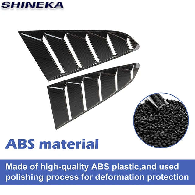 Car Exterior Accessories Fashion Rear Window Louvers Vent Blinds for Ford Mustang 2015+