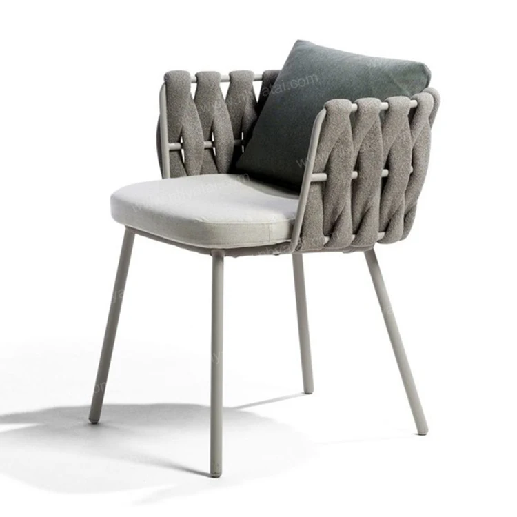 Mr.Dream 2020 high end weather resistant stackable outdoor woven rope dining chair