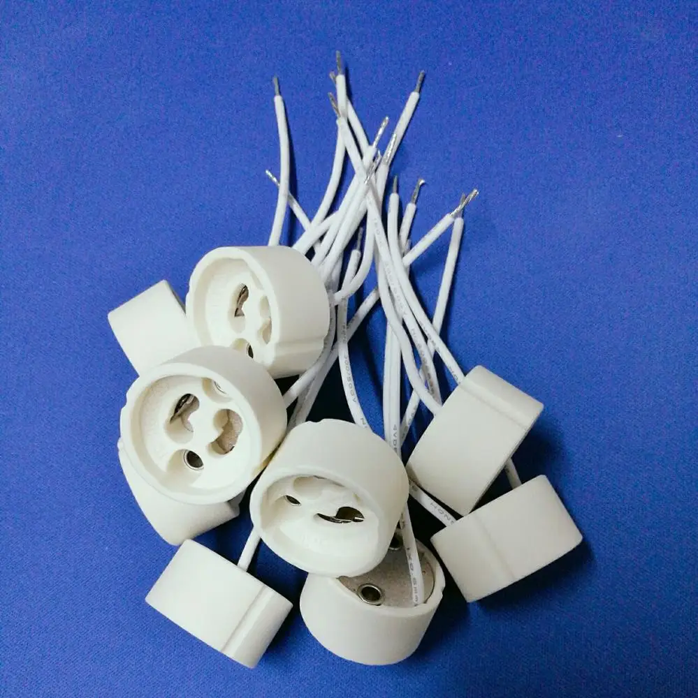 10cm 15cm 20cm 25cm 30cm Silicone Cable GU10 porcelain Lamp Socket GU10 Ceramic Lamp Base GU10 Lamp Holder for Halogen Bulb