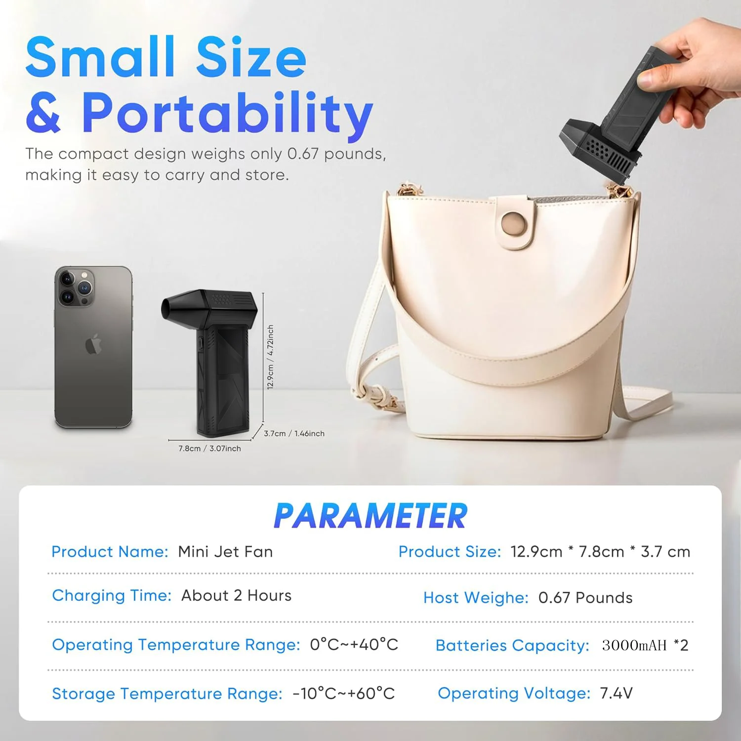 F.EASY.D Mini Turbo Jet Fan Turbine Air Duster 130000RPM Jet Turbo Fan Air BBQ Hair Dryer Mini Jet Fan