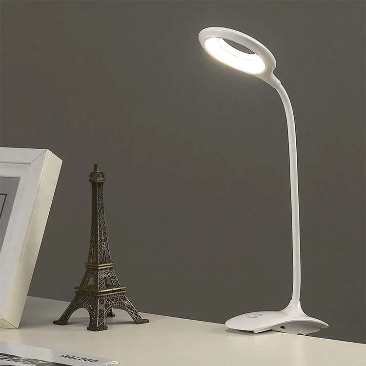 
Office 3-step Dimming Desktop Lighting USB Rechargeable Study Desk Light Clip Holder Reading Table Lamps 