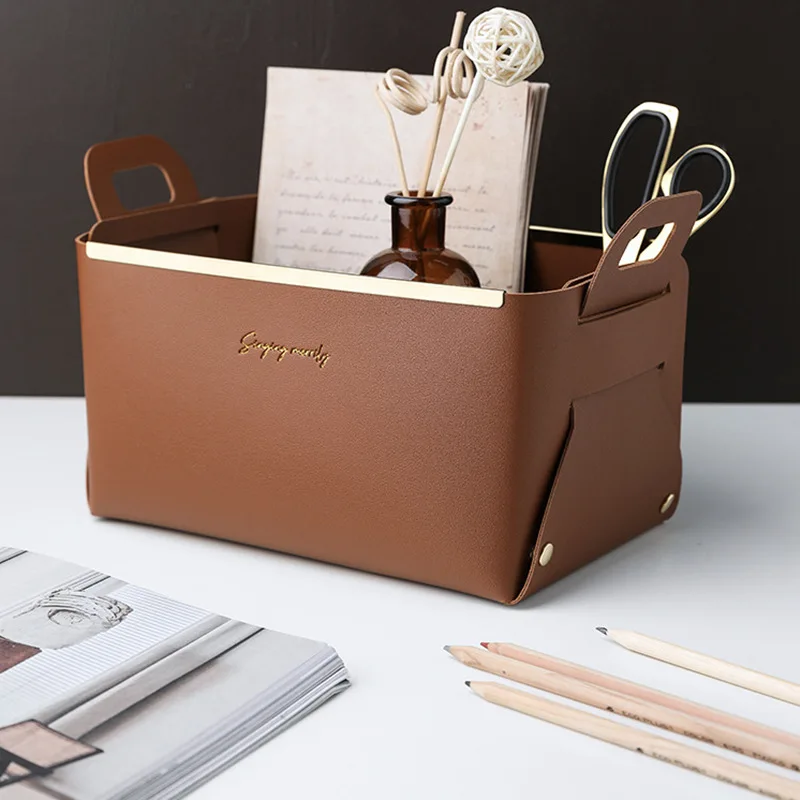 2021 новый дизайн, складная Подарочная коробка из искусственной кожи, Домашний Органайзер, складная корзина