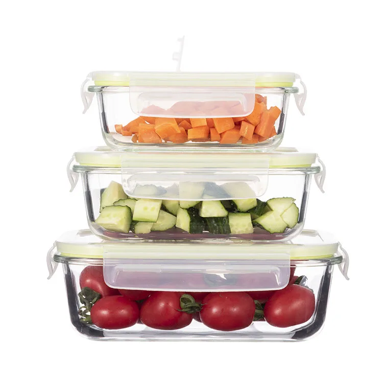 Wholesale Kitchen Storage Containers, Glass Meal Prep Container for Lunch, Glass Storage Containers with Lids