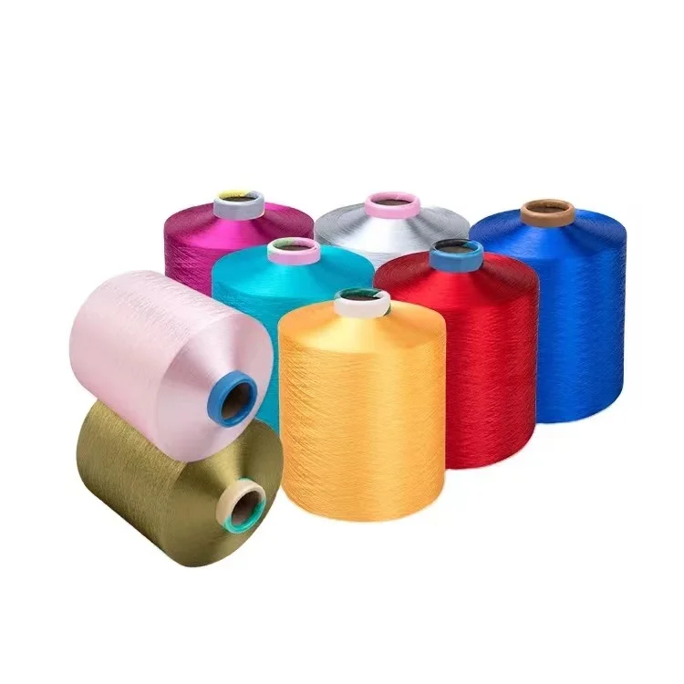 Welong DTY Polyester Yarn Multi-Colors 75/72/2 Draw Textured Yarn AA Grade 150/144 100% Polyester Yarn