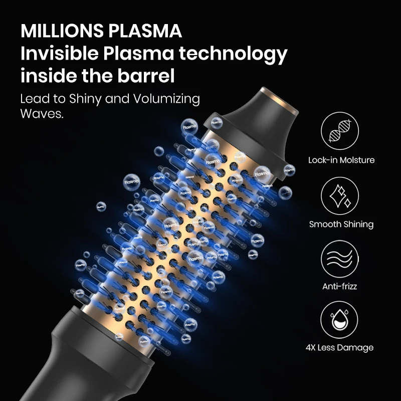 electrical heated curler brush Ceramic Glaze Coating Barrel Fast Heater Styling Comb LCD Digital Display Hair Curler Brush