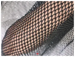 Luxury ready stock lace fabric, allure bridals off white stoned stretchy fabric