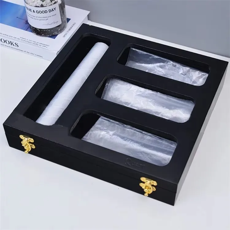 Бамбуковая Оловянная фольга пищевая пленка ziplock сумка органайзер пластиковый пакет для хранения Органайзер и диспенсер черный кухонного