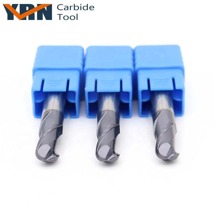 YRN Endmill Solid 1 mm Carbide 2 Flute Ball Nose End Mill For Wood