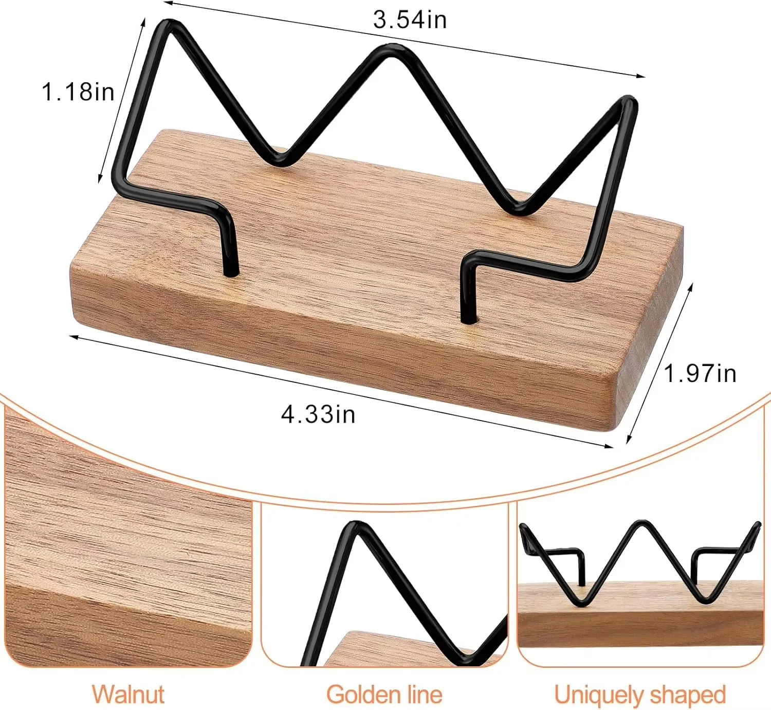 2 wooden business card display racks and postcard holders suitable for office and home desktops
