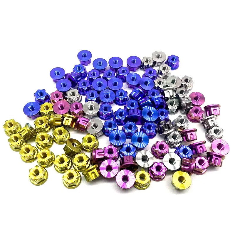 GR5 titanium  flanged fancy nuts Motorcycle rear axle nuts
