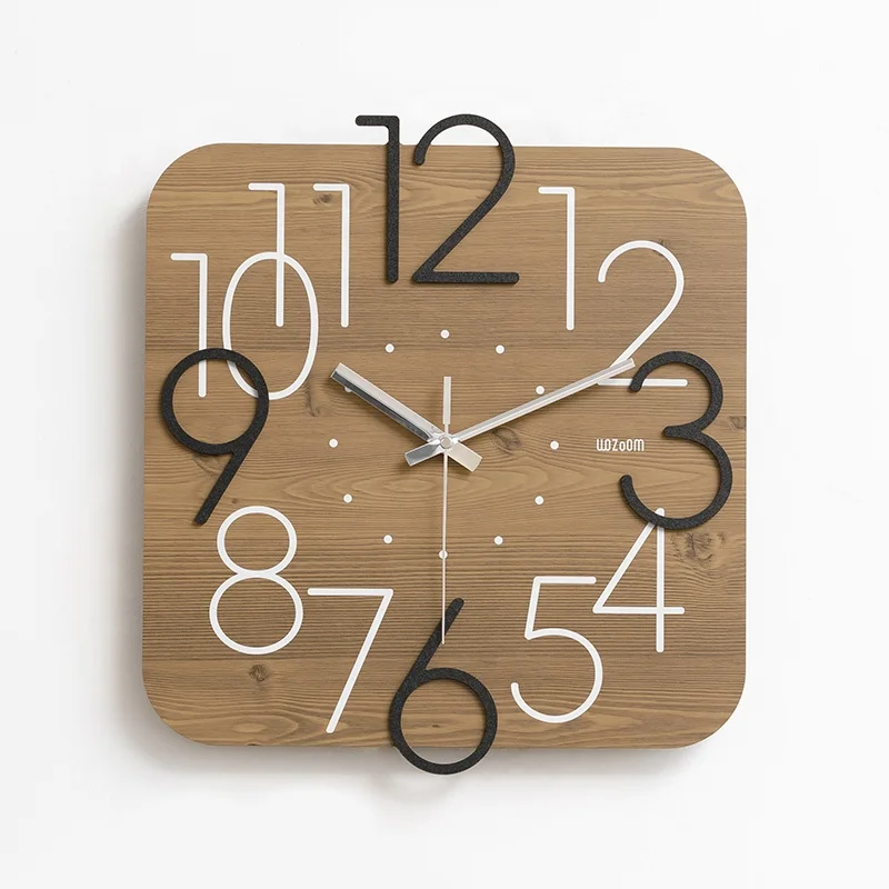 WOZOOM  Big Arabic Numerals Creative Wall Clock Modern Wall Art For Living Room Bedroom Home Decoration Clock