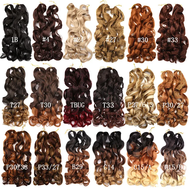 African Spiral Loose Wave Spiral Curly Hair Braid French Curly Braiding Hair Attachment Wavy Braiding Hair Extensions