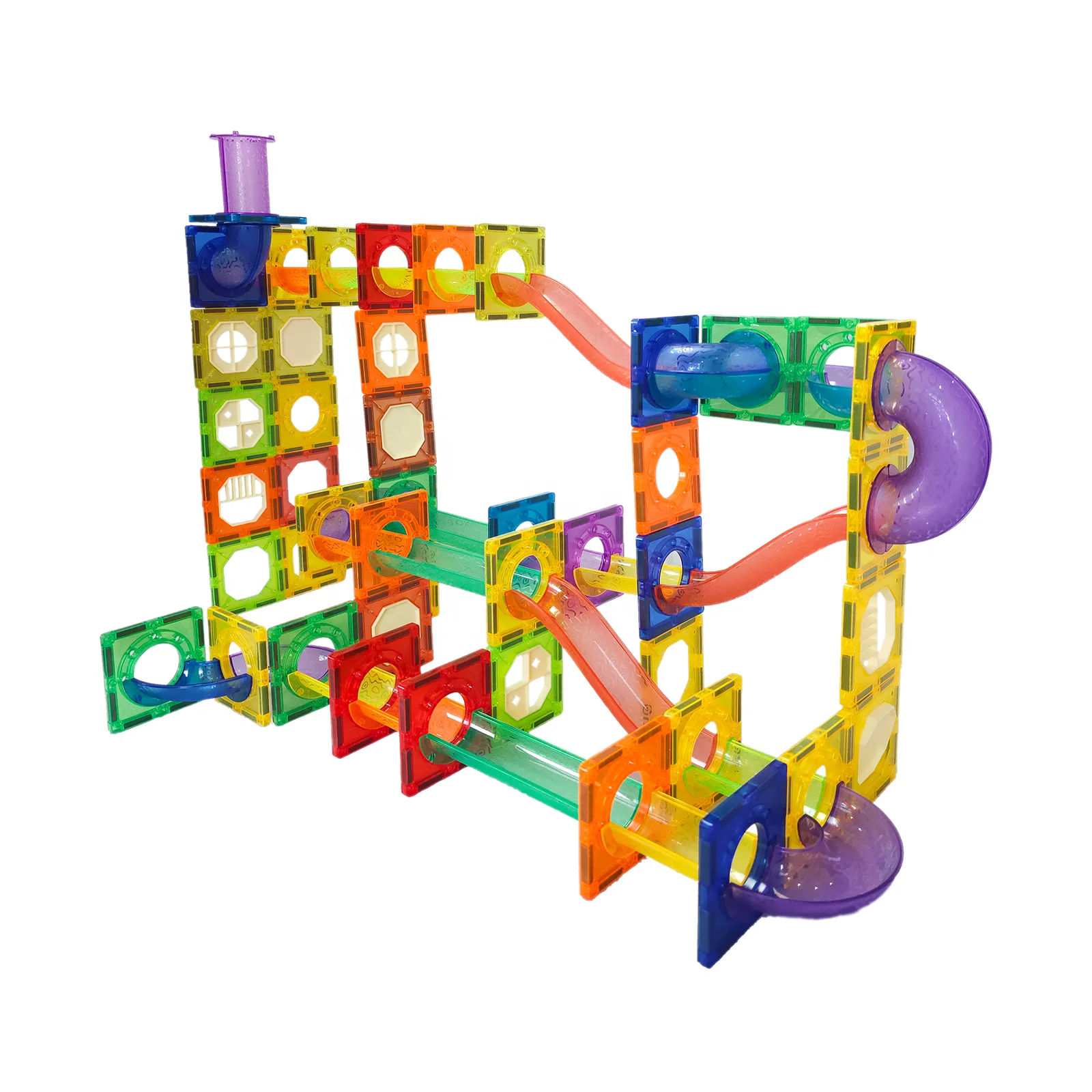 Marble Run 100 Piece Magnetic Building Blocks Magnet Tile Construction toys STEM Learning Educational Blocks