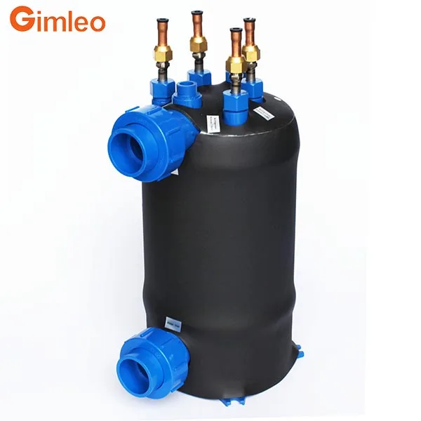 PVC shell titanium spiral tube coil heat exchanger condenser evaporator for swimming pool heat pump heater seafood seawater aqua