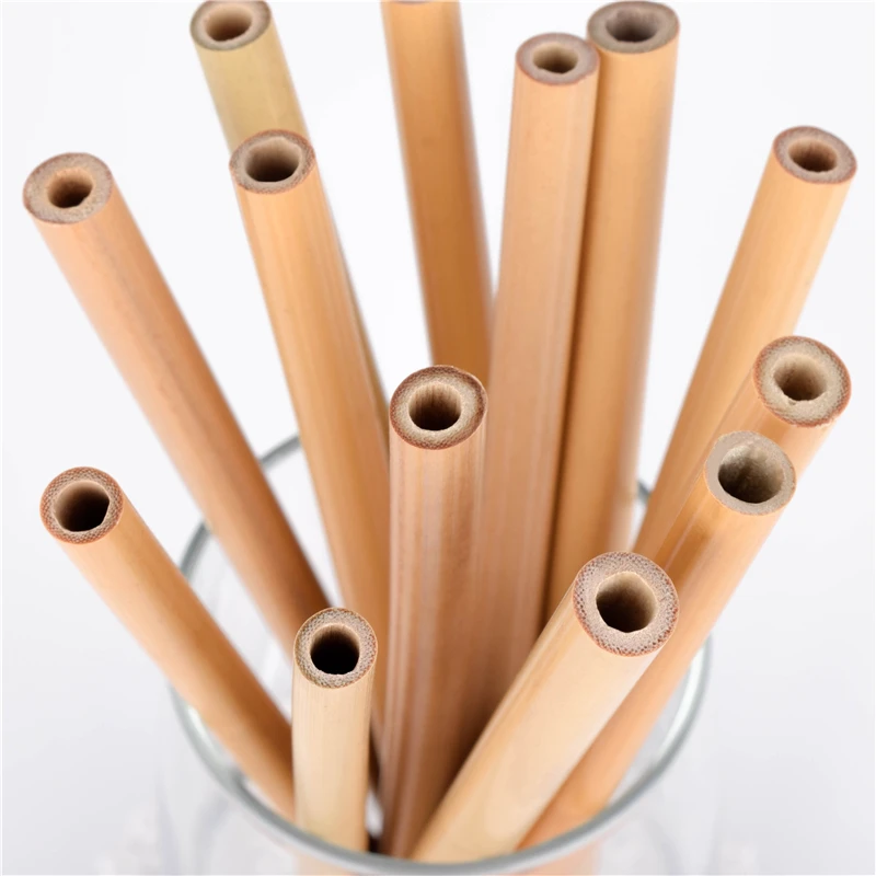Best Seller 2023 Bamboo Straws Drinking Set Bubble Tea Bulk Amazon With Engrave Laser Logo Made of High Quality Material