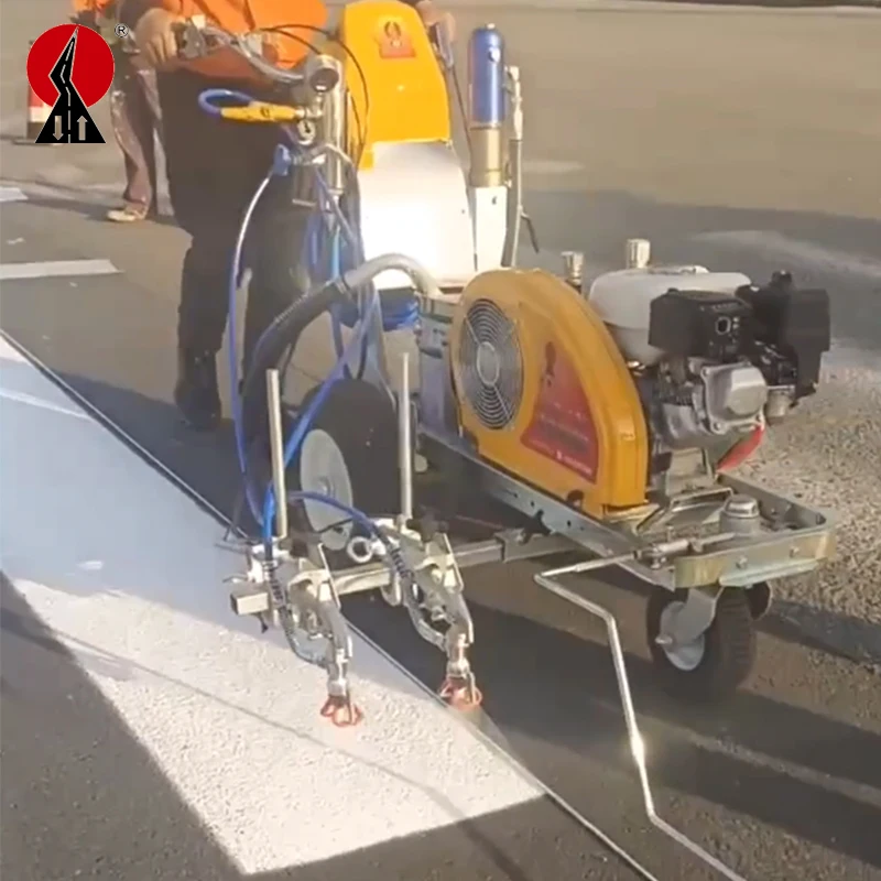 High quality performmence cold plastic airless spray pavement road line marking machine for sale