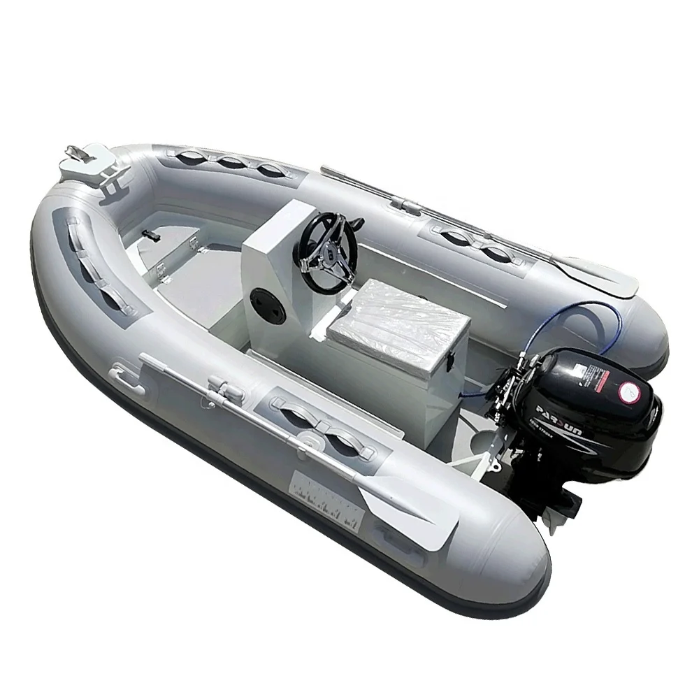 Orca 11ft Hypalon Semi-Rigid Inflatable Boat Aluminum 330 Outboard Motor PVC Material 1.2mm Thickness Fishing Sport Lakes Rivers
