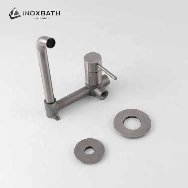 Two Holes concealed Brushed Golden Basin Hot and Cold Water Faucet Bathroom Washbasin wall mounted mixer for basin water mark