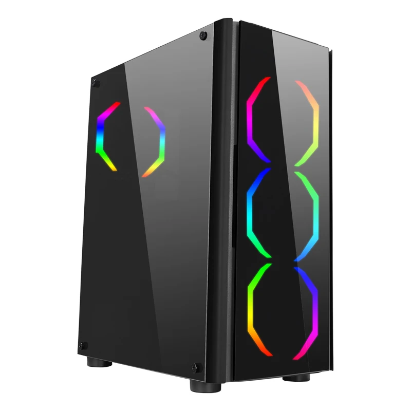  G330 серии G11-330 высокое качество случае игровой компьютер с цветовой моделью RGB ветродвигатель & Рабочий стол из закаленного стекла PC