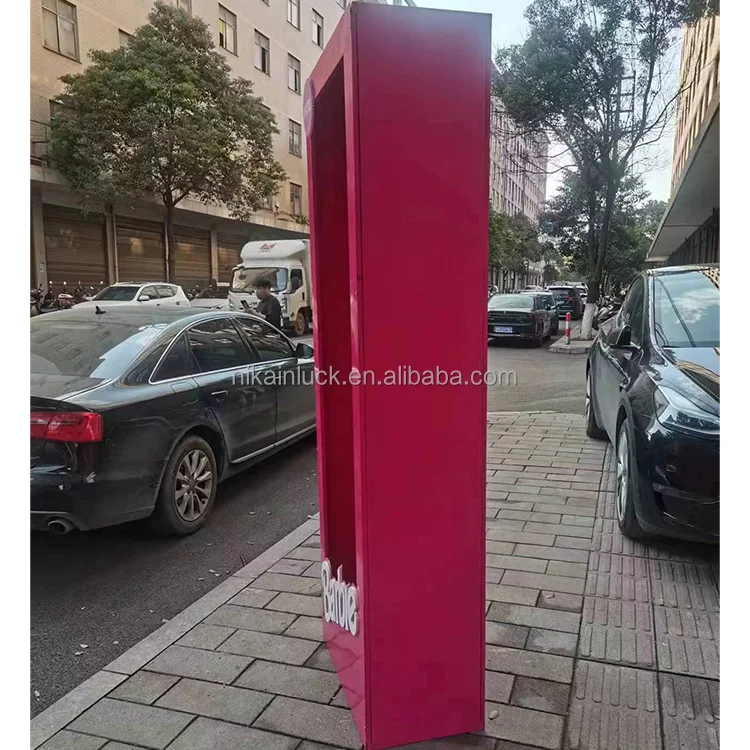 Wedding Decoration 360 Photo Booth Backdrop Stand Pink Metal Wedding Stage Shop Decoration Design Activities Display Box