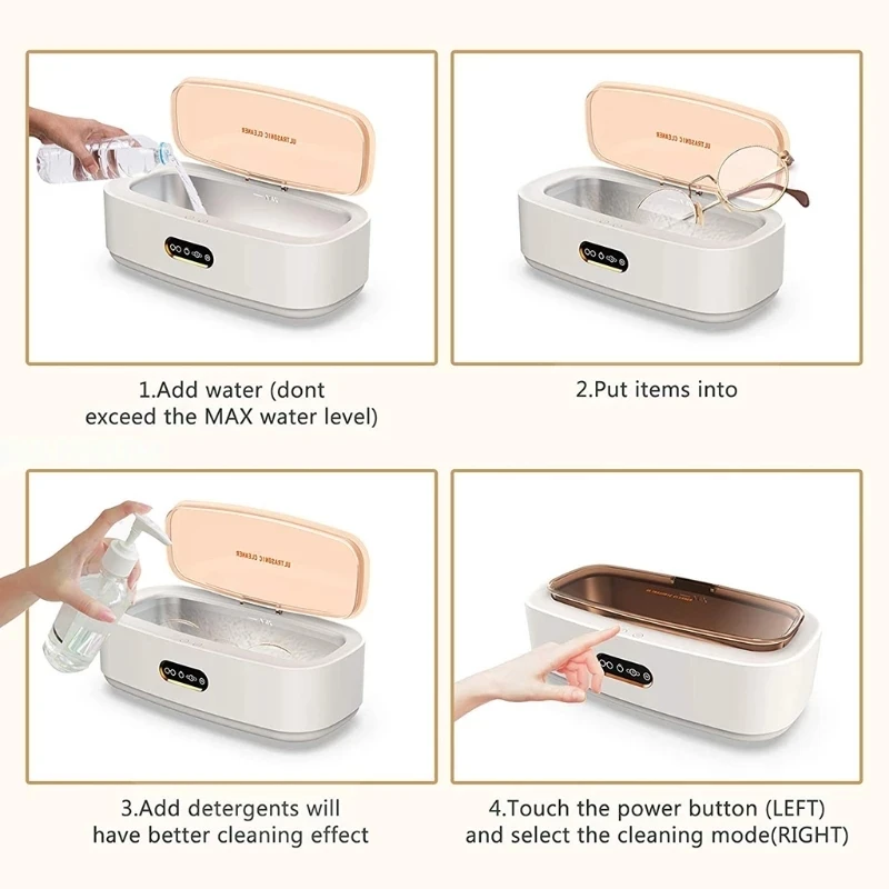 Neue Produkt Ideen 2023 Ultrasonic Teeth Watch Jewlery Cleaner Ultrasonic Contact Lens Cleaner