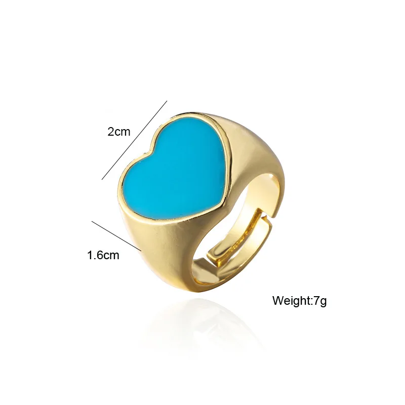  Bohemian lady exaggerates big sweet girl cool personality heart fluorescent color orange gold red blue decorative stack