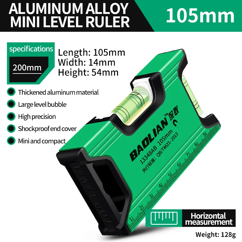 Portable Bubble Level  High Accuracy Mini Magnetic Digital Levels Ruler Installation Balance Spirit Level Keychain