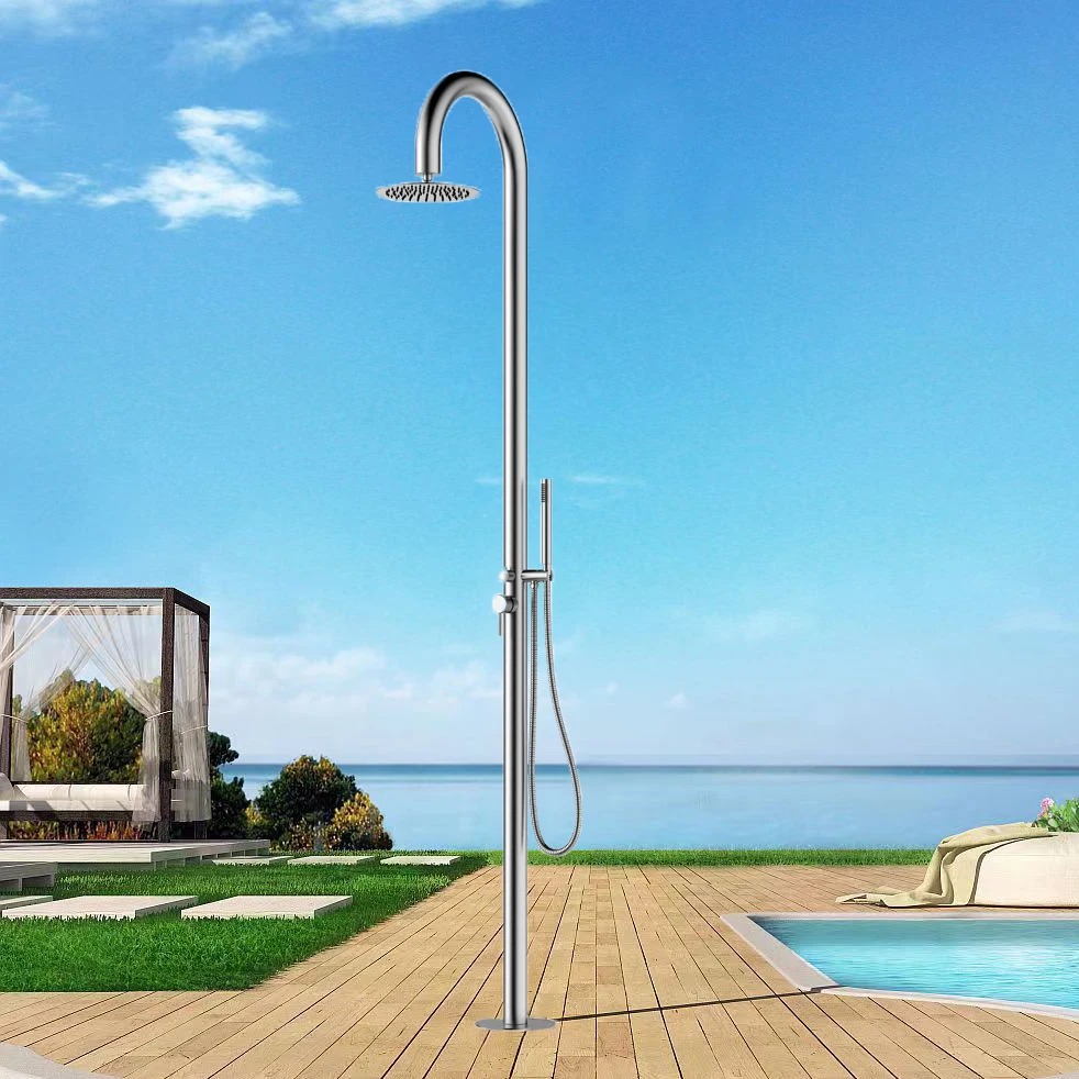 Vaguel Hot Sales Portable Rain Garden Shower Floor Stand Outdoor Shower Stainless Steel