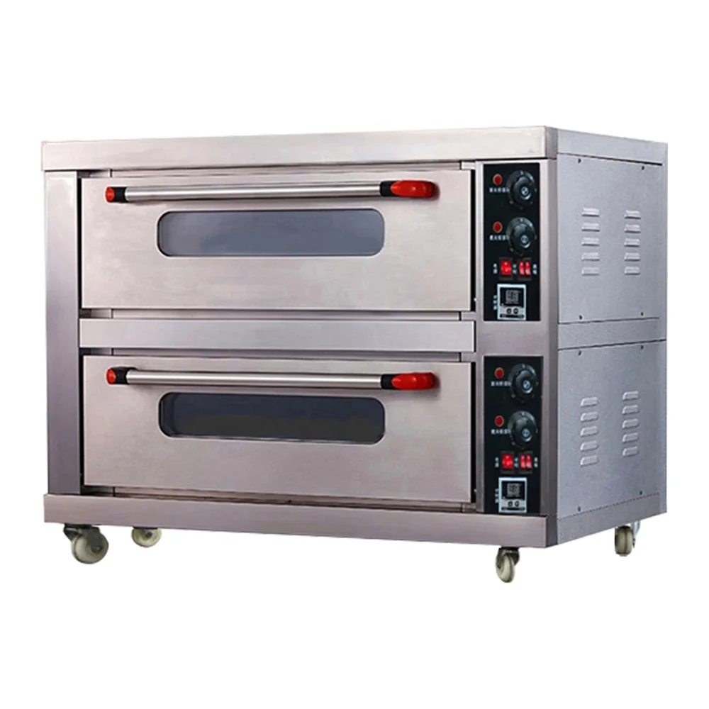 Commercial Baking 2-Deck 2-Tray Electric Oven Individual Control Knob Pizza Bread Bakery Equipment