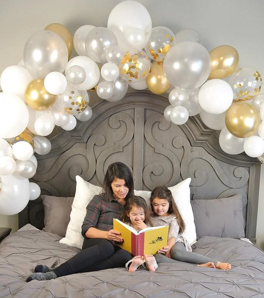 Umiss Paper Balloon Arch & Garland Kit | Pearl White,Baby Shower, Graduation decoration,wedding party