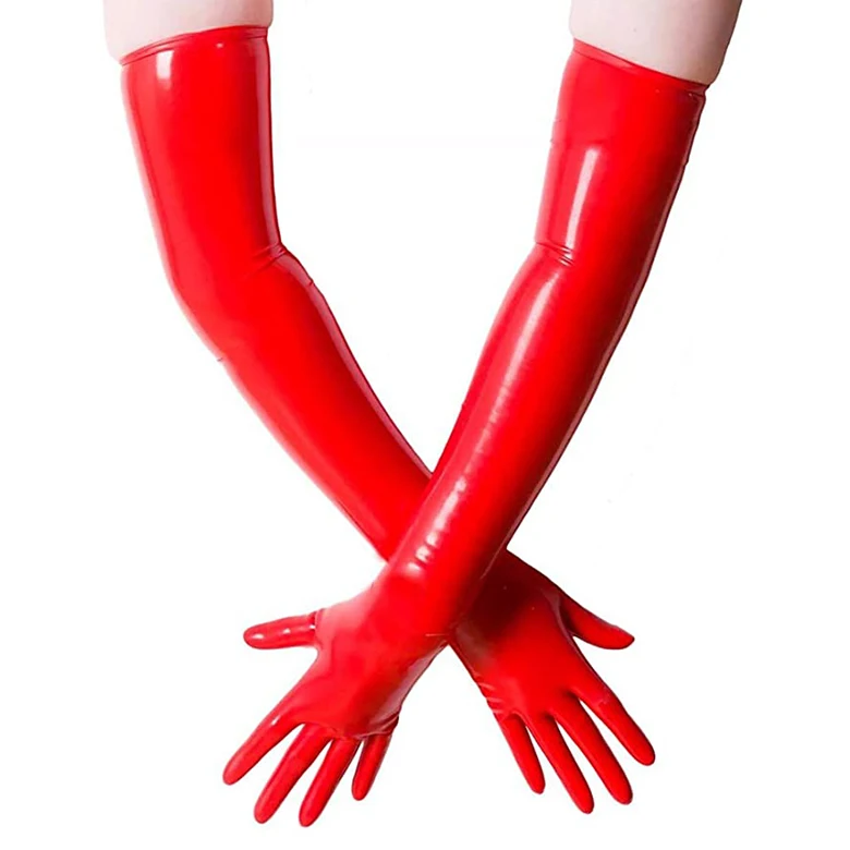 China Factory Wholesale Black Pink Powder Free Sexy Fetish Latex Gloves