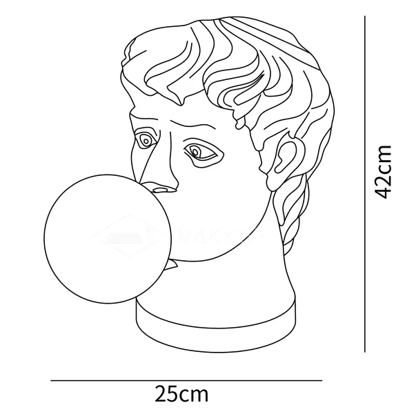 Nordic Greece Resin LED Desk Light Sculpture David Statue Desktop Home Decor Table Lamp