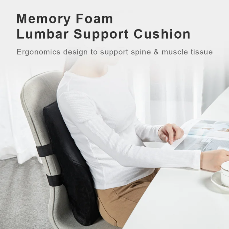 Foldable Bus Driver Waist Backrest Cushion Memory Foam Lumbar Support Chair Back Cushion For Pain Relief