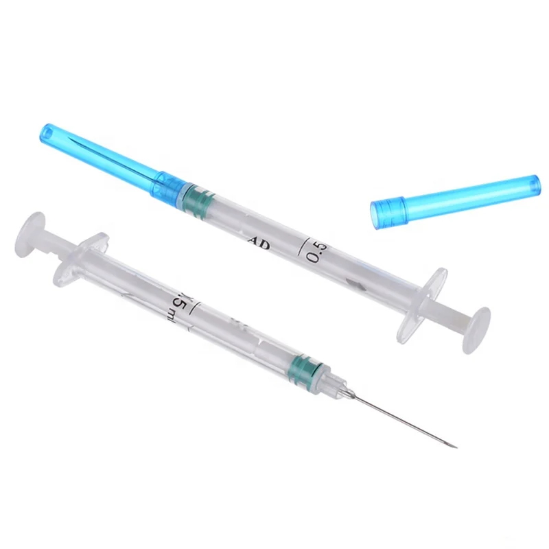 0.5ml AD Safety Syringe / Self-destruct Syringe / Auto-disable Syringe With Retractable Needle