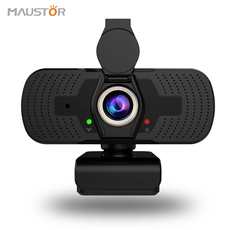Maustor Webcam 1080p Hd Privacy Cover Full HD Mini Stream Live Meeting Camera Filaire Hat Ein Mikrofon USB Microphone Webcam
