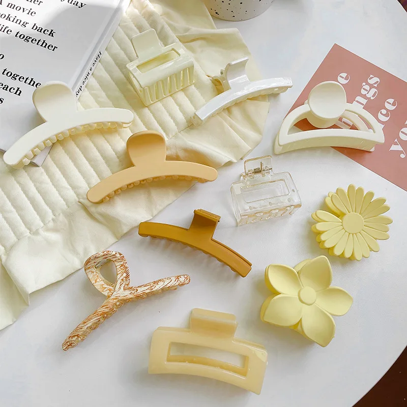 Пасторальный молочный Кофе Цвет Коготь Заколки для волос для ухода за волосами, отражающих последние тенденции коготь волос Аксессуары подходит для девочек