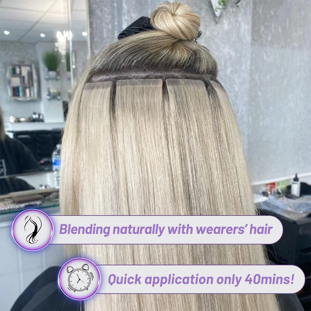 Фабрика Fangcun, оптовая продажа, двойные европейские российские человеческие волосы, 100% Реми лента для наращивания волос