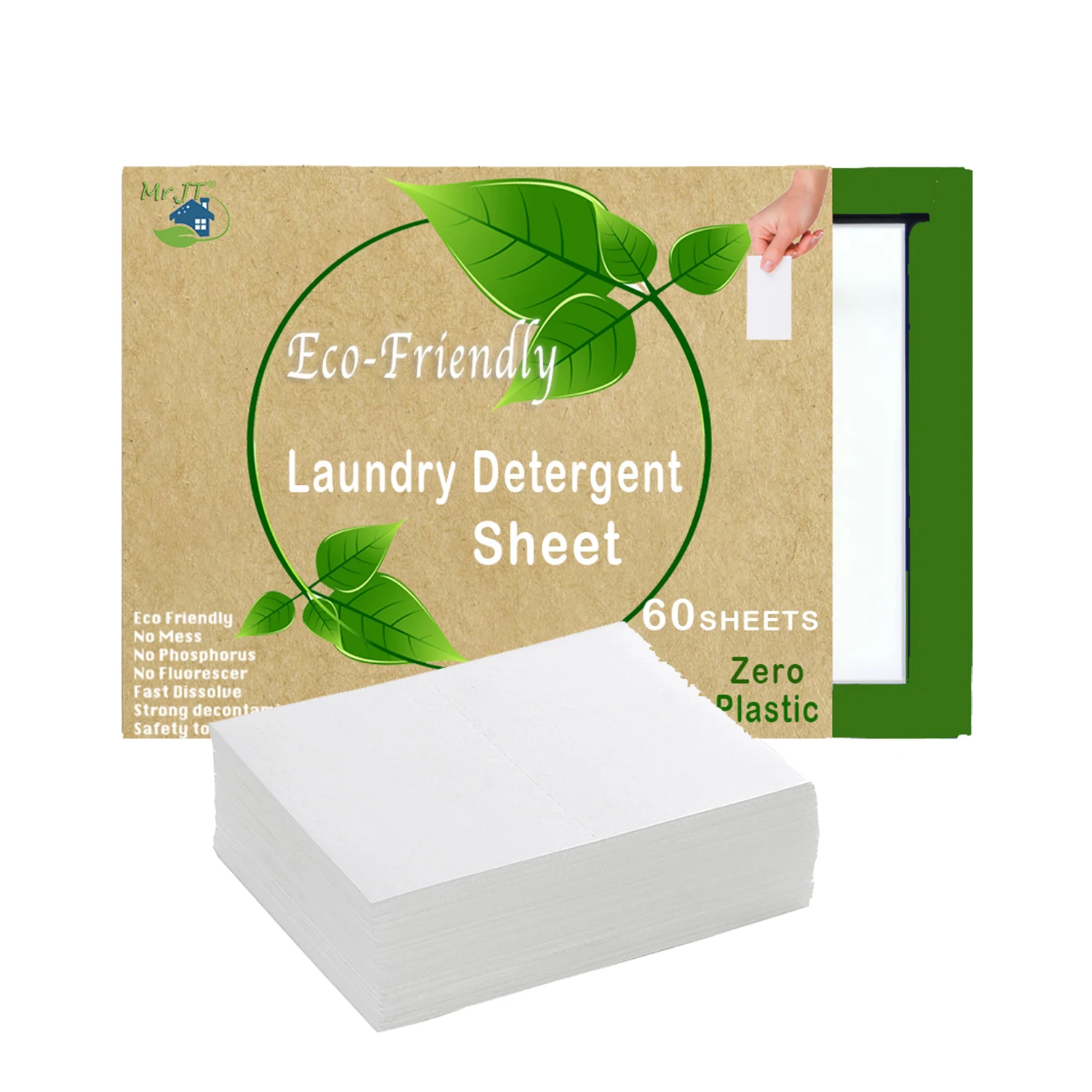 Mr.JT Competitive Price Wholesale Washing Clothes Sheet Eco Friendly Biodegradable Laundry Detergent Sheet