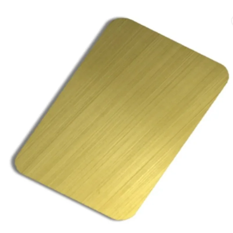 Factory  304 gold titanium brushed stainless steel plate hotel decoration engineering color stainless steel plate
