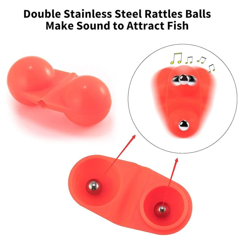Catfish rig rattle with bell rig Plastics Fishing Double Rattle Beads