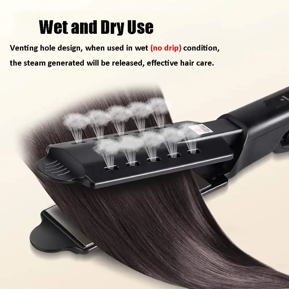 
Hair Straightener with Steam,Salon Professional Nano Steam Flat Iron with Removable Comb+Digital LCD 