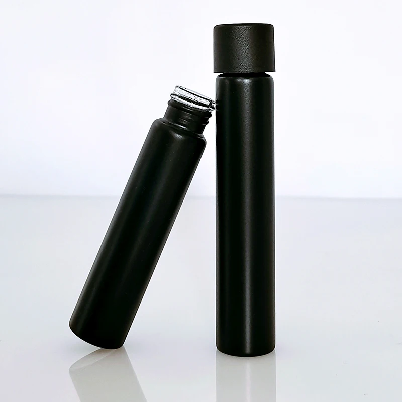 Custom Childproof Matt Black Borosilicate Pre Roll Glass Doob Cigar Blunt Joint Tube with Child Resistant Lids