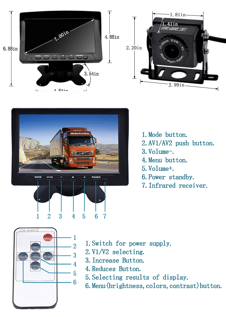  7 дюймов 1280*800 подголовник автомобиля TFT LCD Автомобильный монитор с CE & сертификат безопасности материала (по ограничению на использование опасных материалов в