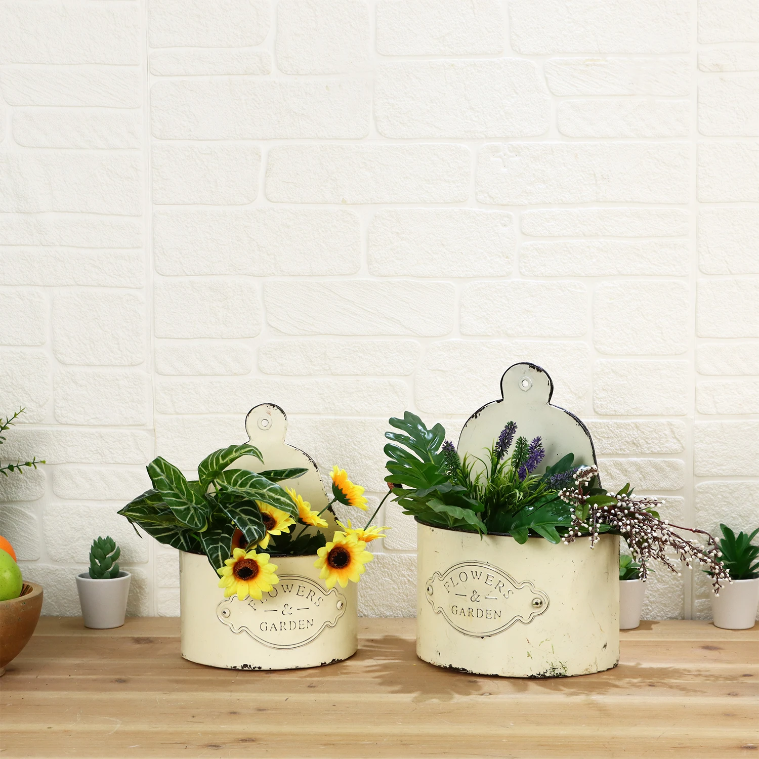 Geometric Wall Decor Container Succulent Plants Air Plant Mini Cactus White Metal Hanging Planter Vase