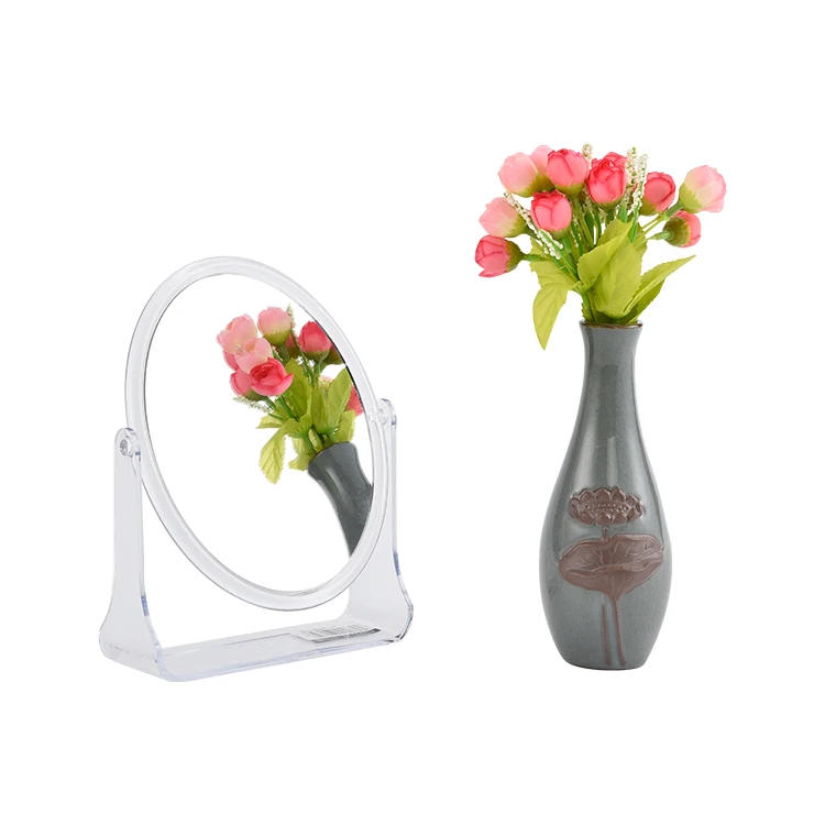 Пластиковое зеркало с двойным увеличением для макияжа, вращающееся на 360 градусов настольное зеркало для макияжа